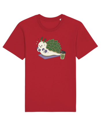 Funny Leaf Sheep Sea Slug Gym Cartoon Cute Marine Fitness Workout Humor Red
