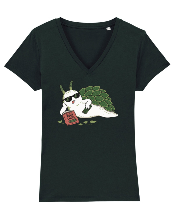 Funny Relaxing Leaf Sheep Sea Slug Cartoon Cute Ocean Animal TV Snack Humor Black