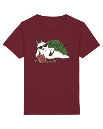Funny Relaxing Leaf Sheep Sea Slug Cartoon Cute Ocean Animal TV Snack Humor Burgundy