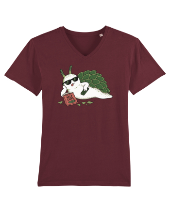 Funny Relaxing Leaf Sheep Sea Slug Cartoon Cute Ocean Animal TV Snack Humor Burgundy