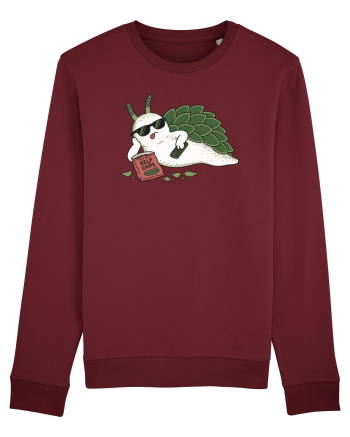 Funny Relaxing Leaf Sheep Sea Slug Cartoon Cute Ocean Animal TV Snack Humor Burgundy