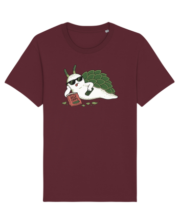 Funny Relaxing Leaf Sheep Sea Slug Cartoon Cute Ocean Animal TV Snack Humor Burgundy