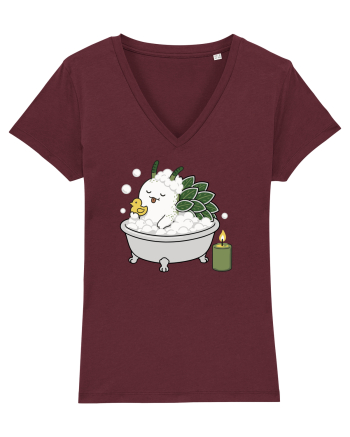 Funny Leaf Sheep Sea Slug Spa Day Cartoon Cute Ocean Life Burgundy