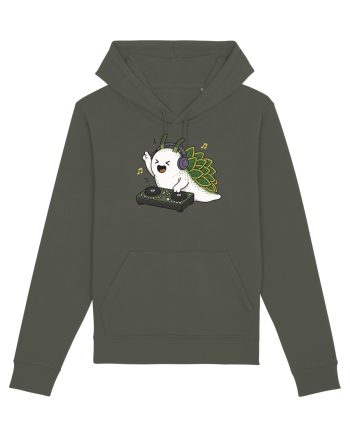 Funny DJ Leaf Sheep Sea Slug Cartoon Cute Music Lover Ocean Animal Khaki