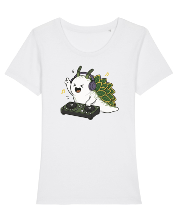 Funny DJ Leaf Sheep Sea Slug Cartoon Cute Music Lover Ocean Animal White