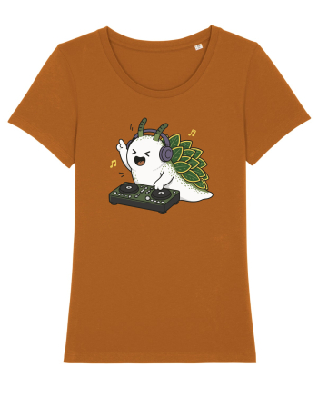 Funny DJ Leaf Sheep Sea Slug Cartoon Cute Music Lover Ocean Animal Roasted Orange