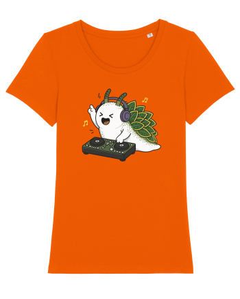 Funny DJ Leaf Sheep Sea Slug Cartoon Cute Music Lover Ocean Animal Bright Orange