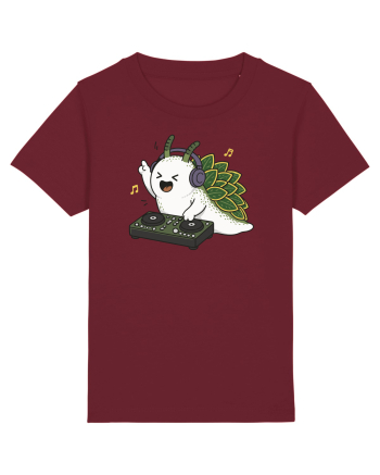 Funny DJ Leaf Sheep Sea Slug Cartoon Cute Music Lover Ocean Animal Burgundy