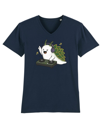 Funny DJ Leaf Sheep Sea Slug Cartoon Cute Music Lover Ocean Animal French Navy