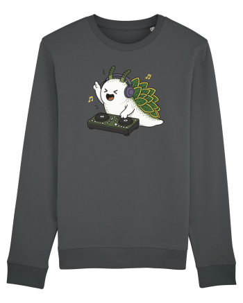Funny DJ Leaf Sheep Sea Slug Cartoon Cute Music Lover Ocean Animal Anthracite