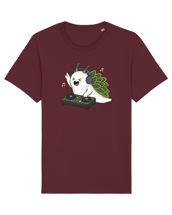 Funny DJ Leaf Sheep Sea Slug Cartoon Cute Music Lover Ocean Animal Burgundy