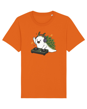 Funny DJ Leaf Sheep Sea Slug Cartoon Cute Music Lover Ocean Animal Bright Orange