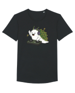 Funny DJ Leaf Sheep Sea Slug Cartoon Cute Music Lover Ocean Animal Tricou mânecă scurtă guler larg Bărbat Skater