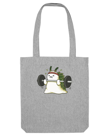 Funny Weightlifting Leaf Sheep Sea Slug Cartoon Cute Gym Ocean Heather Grey
