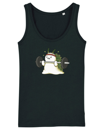 Funny Weightlifting Leaf Sheep Sea Slug Cartoon Cute Gym Ocean Black