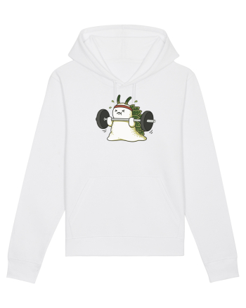 Funny Weightlifting Leaf Sheep Sea Slug Cartoon Cute Gym Ocean White