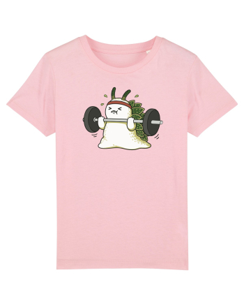 Funny Weightlifting Leaf Sheep Sea Slug Cartoon Cute Gym Ocean Cotton Pink