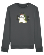 Funny Weightlifting Leaf Sheep Sea Slug Cartoon Cute Gym Ocean Bluză mânecă lungă Unisex Rise