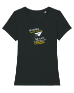 Nu urmez drumul bătătorit ..... Tricou mânecă scurtă guler larg fitted Damă Expresser