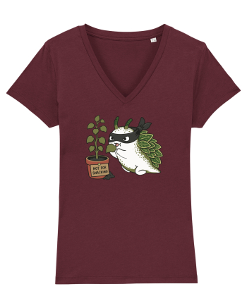 Funny Leaf Sea Slug Plant Thief Cartoon Cute Garden Ocean Animal Burgundy