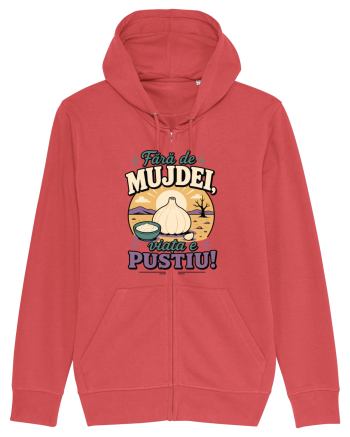 Fără de Mujdei, Viața e Pustiu! Funny Romanian Garlic Sauce Quote Carmine Red