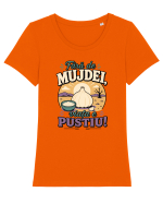 Fără de Mujdei, Viața e Pustiu! Funny Romanian Garlic Sauce Quote Tricou mânecă scurtă guler larg fitted Damă Expresser