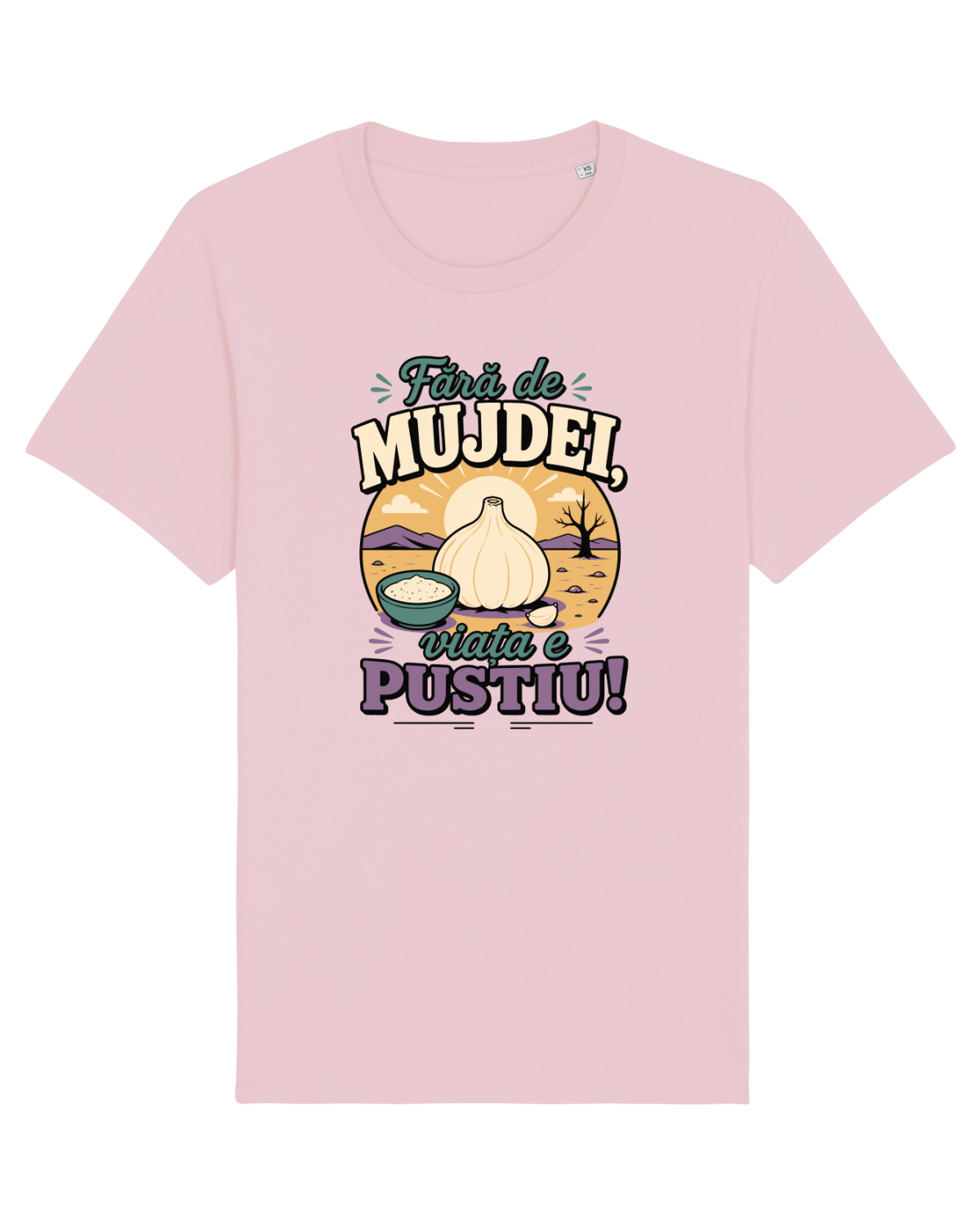 Tricou mânecă scurtă Unisex Rocker Cotton Pink