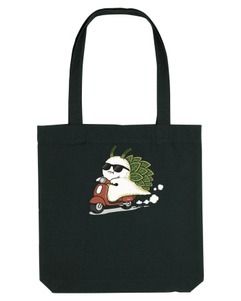 Funny Leaf Sea Slug Riding Scooter Cute Ocean Animal Summer Black