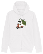 Funny Leaf Sea Slug Riding Scooter Cute Ocean Animal Summer Hanorac cu fermoar Unisex Connector