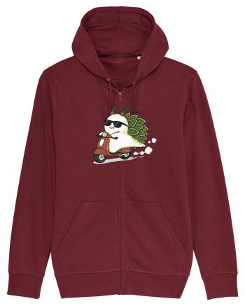 Funny Leaf Sea Slug Riding Scooter Cute Ocean Animal Summer Burgundy