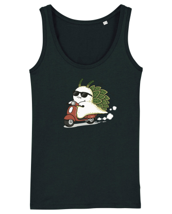 Funny Leaf Sea Slug Riding Scooter Cute Ocean Animal Summer Black