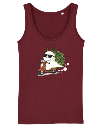 Funny Leaf Sea Slug Riding Scooter Cute Ocean Animal Summer Burgundy