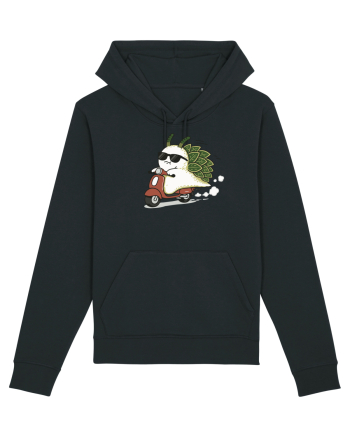 Funny Leaf Sea Slug Riding Scooter Cute Ocean Animal Summer Black