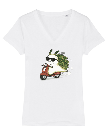 Funny Leaf Sea Slug Riding Scooter Cute Ocean Animal Summer White
