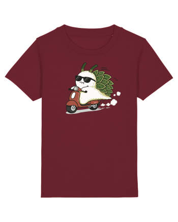 Funny Leaf Sea Slug Riding Scooter Cute Ocean Animal Summer Burgundy