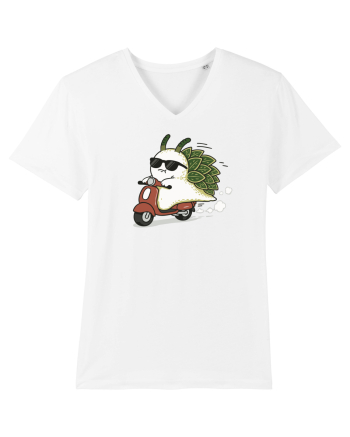 Funny Leaf Sea Slug Riding Scooter Cute Ocean Animal Summer White