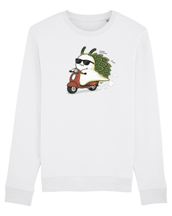 Funny Leaf Sea Slug Riding Scooter Cute Ocean Animal Summer Bluză mânecă lungă Unisex Rise