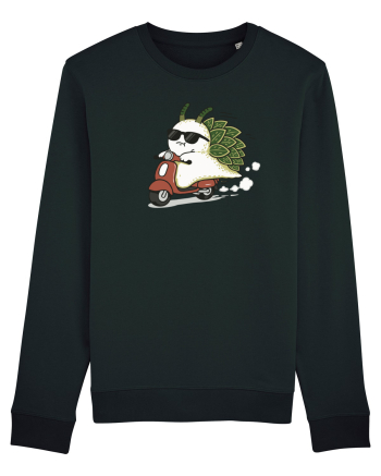 Funny Leaf Sea Slug Riding Scooter Cute Ocean Animal Summer Black