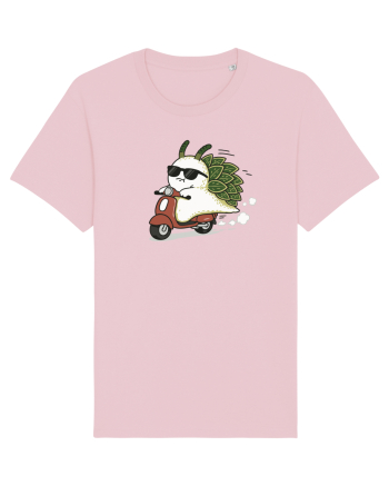 Funny Leaf Sea Slug Riding Scooter Cute Ocean Animal Summer Cotton Pink