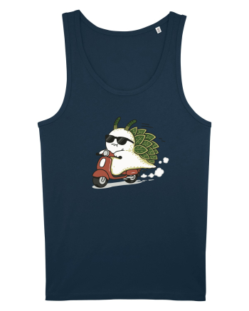 Funny Leaf Sea Slug Riding Scooter Cute Ocean Animal Summer Navy