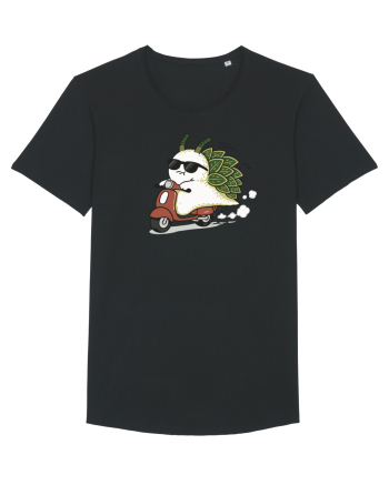 Funny Leaf Sea Slug Riding Scooter Cute Ocean Animal Summer Black