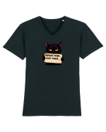 Pierdut pisoi..caut pisică  Tricou mânecă scurtă guler V Bărbat Presenter