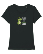 Nu sunt scurt..sunt compact  Tricou mânecă scurtă guler larg fitted Damă Expresser