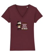Cafeau este singurul coleg care nu mă trădează  Tricou mânecă scurtă guler V Damă Evoker