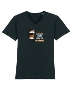 Cafeau este singurul coleg care nu mă trădează  Tricou mânecă scurtă guler V Bărbat Presenter