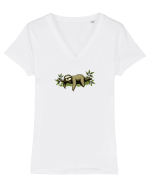 Leneș  Tricou mânecă scurtă guler V Damă Evoker