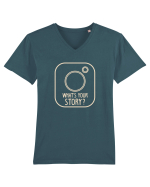 What's Your Story? Tricou mânecă scurtă guler V Bărbat Presenter