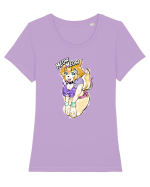 Meow Meow Tricou mânecă scurtă guler larg fitted Damă Expresser
