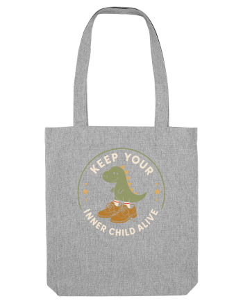 Keep Your Inner Child Alive – Dinozaur cu Pantofi Mari Heather Grey