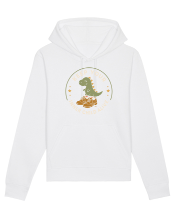 Keep Your Inner Child Alive – Dinozaur cu Pantofi Mari White